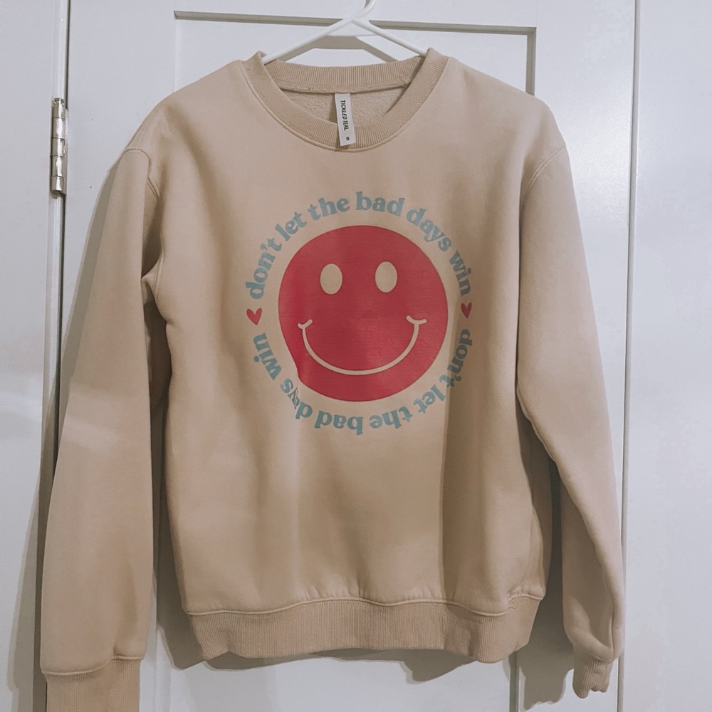 Tickled Teal Beige Sweatshirt